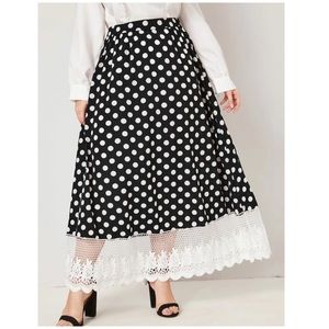 Retro Rockabilly Pin Up Polka Dot Maxi Skirt